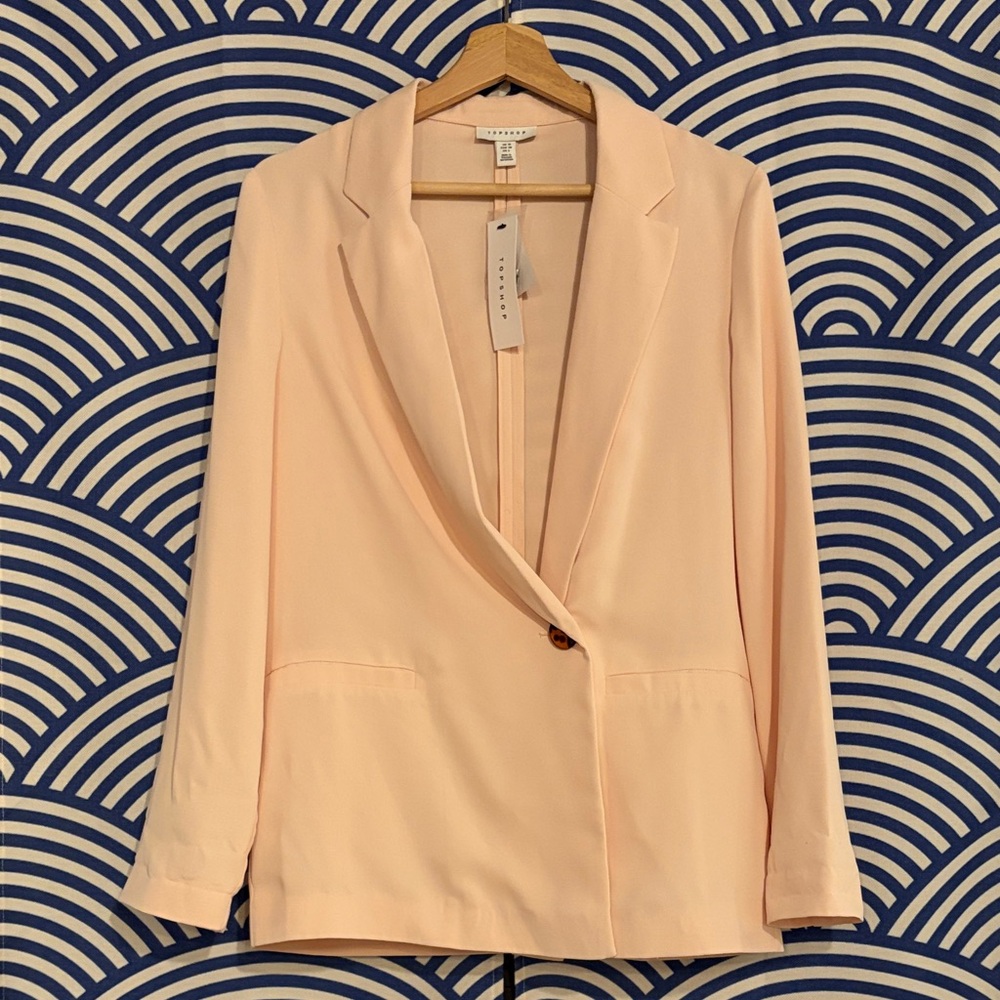 NWT Topshop Light Pink Textured Blazer Jacket